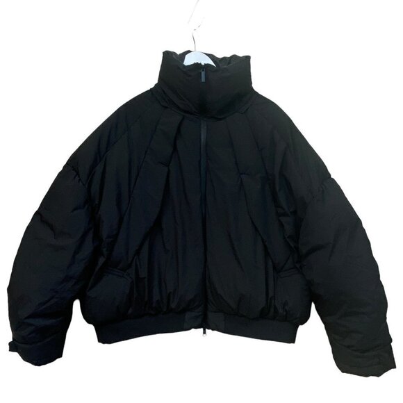 Puffer Jacket Plus Size 2X Black Winter Coat Womens Bomber - Picture 1 of 11
